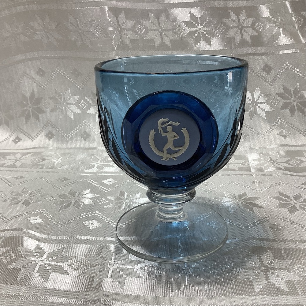 Wedgewood Olympic Torch Runner
1976 XXI Olympiad Montreal Handcut Blue Goblet
